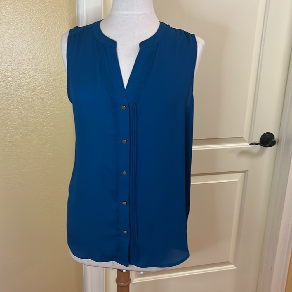 Apt 9 Teal Sheer Tank Top L